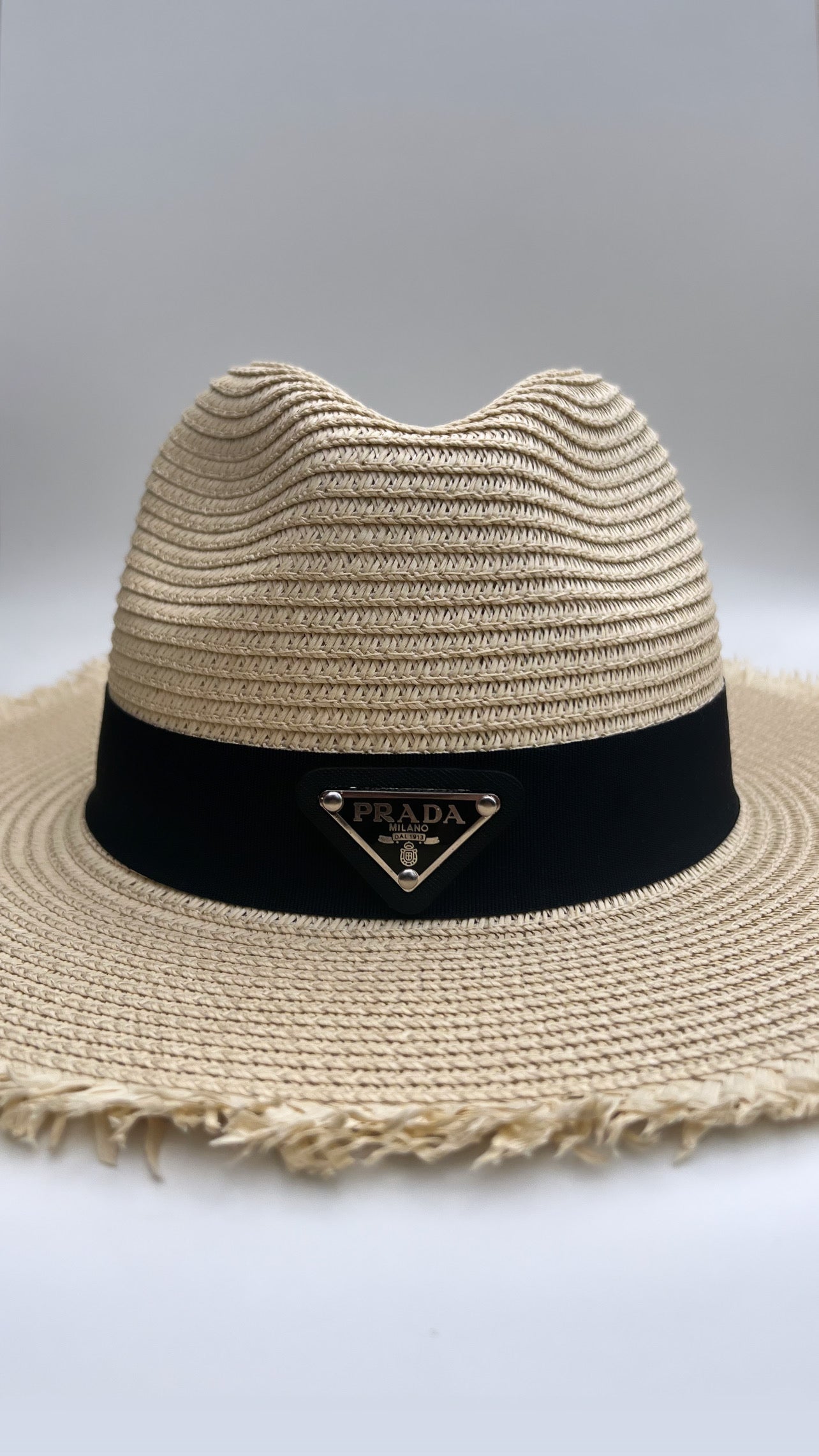 PRDA Black Straw Hat