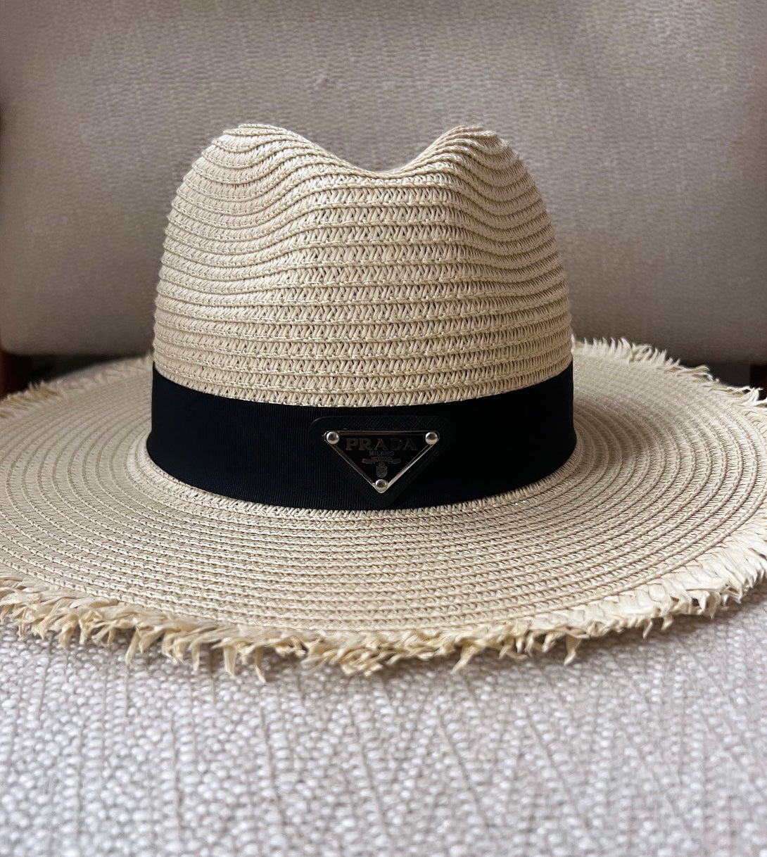 PRDA Black Straw Hat